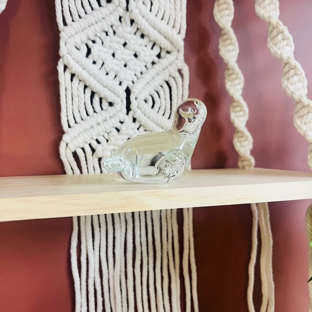 Art Glass Seal Figurine Clear Small Decorative Home Decor‎